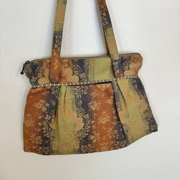 Maruca Womens Cloth Shoulder Bag Orange Multicolor Handmade USA Colorado - Picture 2 of 8